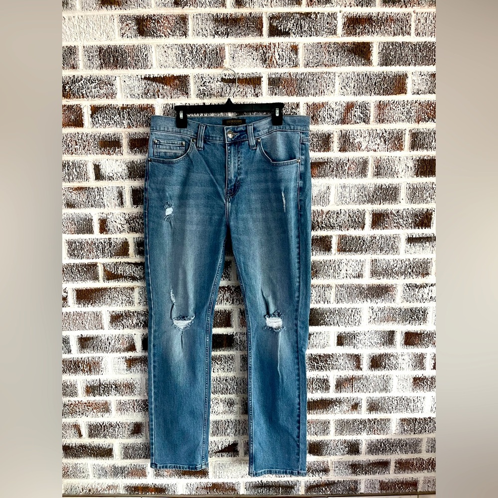 NWT Men’s Brothers and Sons Arizona Distressed Stretch Slim Straight Jeans 34x32